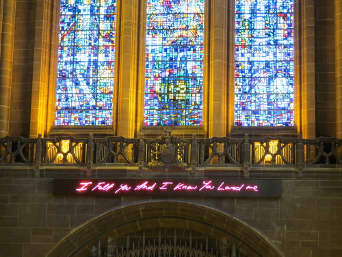 art-and-exhibitions:Tracy Emin’s “For You” at the Liverpool CathedralThe artist writes: “The Church 