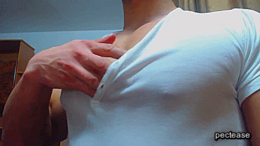 pectease:  Happy to see you back in circulation! I never did finish making GIFs of this whole video. No time like the present, I guess. Pectease: Mancleavage, Nip Slips, Tight Shirts.