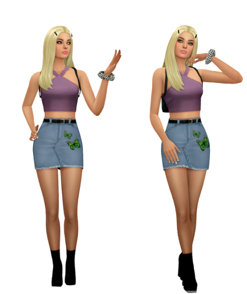 TS4 Teen Maxis Match Lookbook Skin 1, 2 / Hair / Eyebrows / Eyes / Nosemask Clothing - TopRegina Top