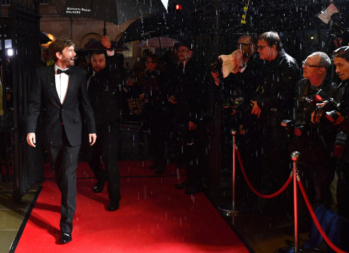 David Tennant in the rain on the red carpet - at the BFI London Film Festival awards in 2016