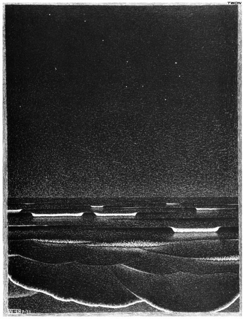 artist-mcescher:Fluorescent Sea, 1933, M.C. Escher