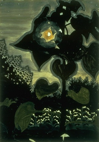 arsarteetlabore:
“ Charles Burchfield - Moon through Young Sunflowers 1916
”