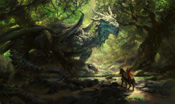 fantasy-art-engine:  The Ancient Forest Dragon by Mike Azevedo 