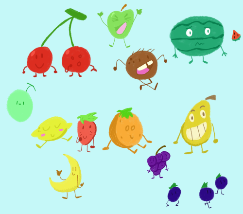 Drawing some happy little fruit