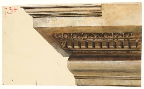 William Turner, Lecture Diagram 73:  Perspective Construction of an Ionic Capital. And Diagram 73+ :