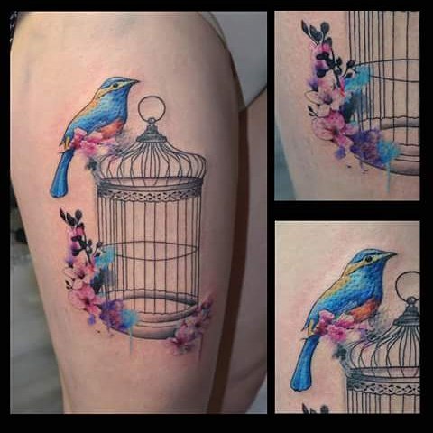 Discover 66+ bird and cage tattoo - thtantai2