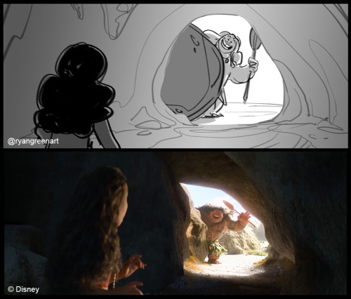 ryangreenart:Moana storyboards compared to the final movie. (Follow me on Instagram for more detaile