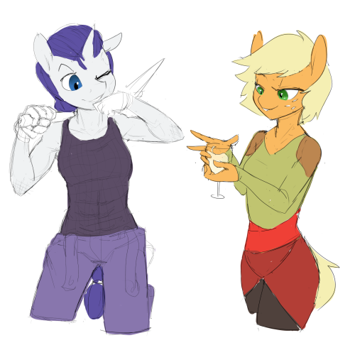 An idea I’ve been playing around with, I got the idea from something I saw a long time ago that someone did but I forget who they were. The idea is an alternate universe where Rarity is the AJ of the group and vice versa.  In this universe Rarity is