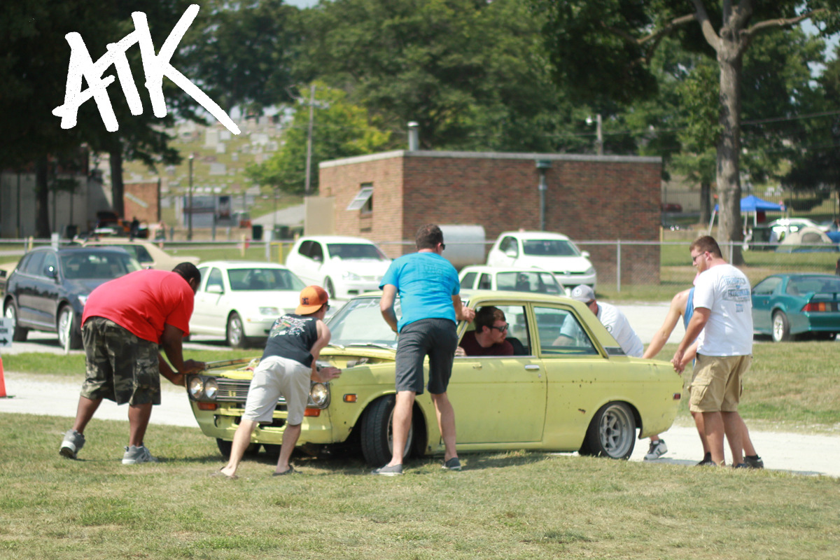 atk-jordan:  Awesome Datsun 510 that KGSIII got stuck and then six people proceeded