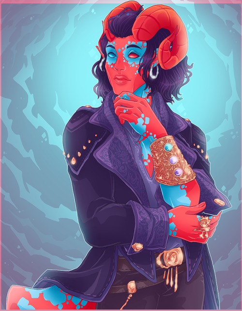 Tiefling twins for @foxychicken and their friend~!