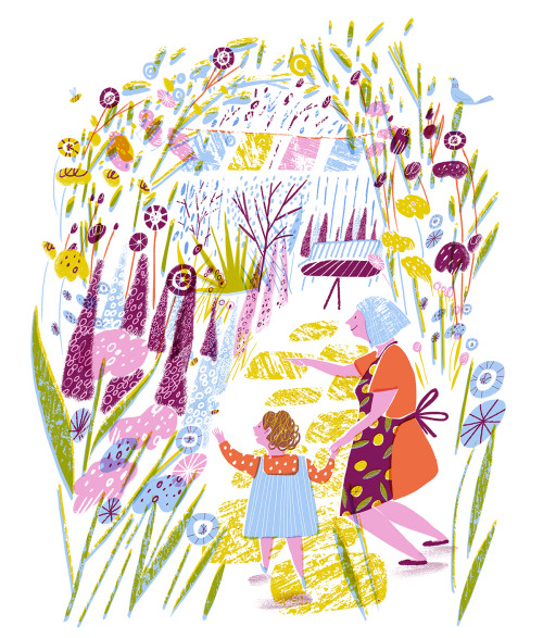 Well, it’s sunny in this garden at least.August’s Simple Things Magazine illo is out and blooming br