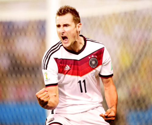 hey-key:Miroslav Klose celebrating his goal for Germany against Ghana - 21st June 2014