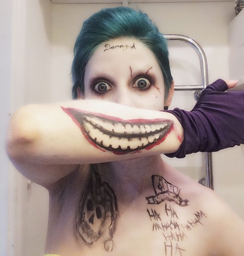 Makeup for fun of Suicide Squad Joker www.facebook.com/addiescosplay