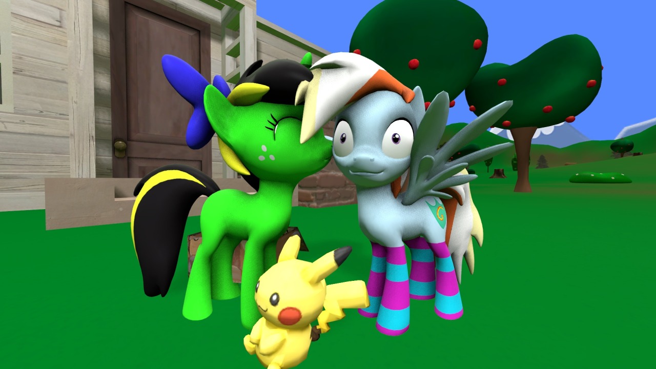 ask-the-out-buck-pony:Asked by @rdash / RainbowdashydgD’aww~! X3 &lt;3