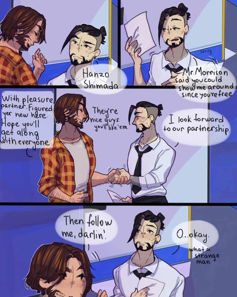 portalmonsterrr: Hanzo meets Jesse and he is confused (Mccree’s natural charm is