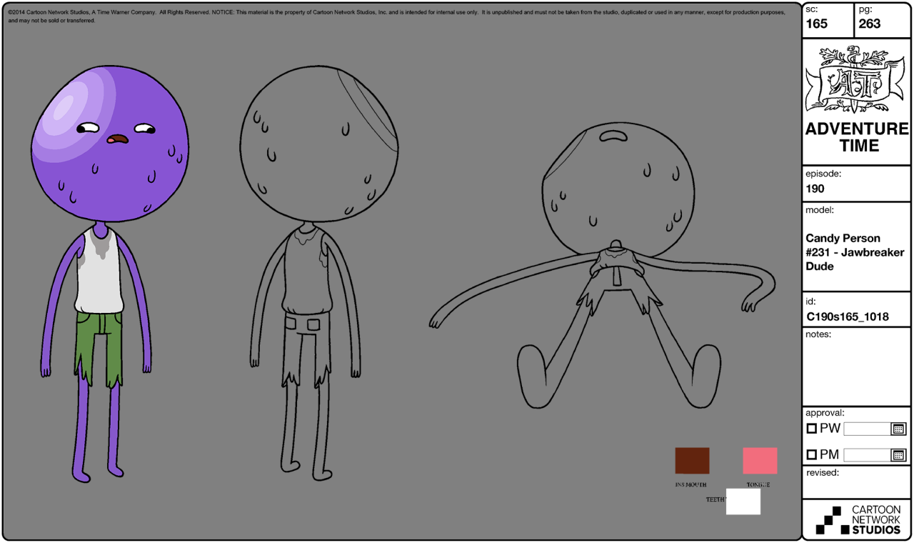 selected model sheets from The Diarylead character &amp; prop designer - Matt