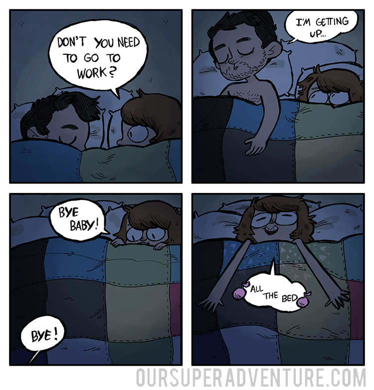 oursuperadventure:  Don’t be late for work, but also get outta here cos I wanna