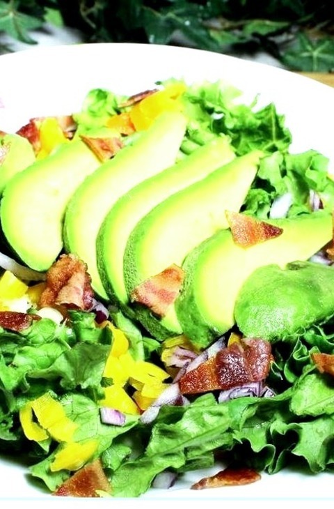 Quick Avocado Salad - Salad - Avocado SaladThis Green Salad Uses Fresh Avocado Slices, White Onion, Red