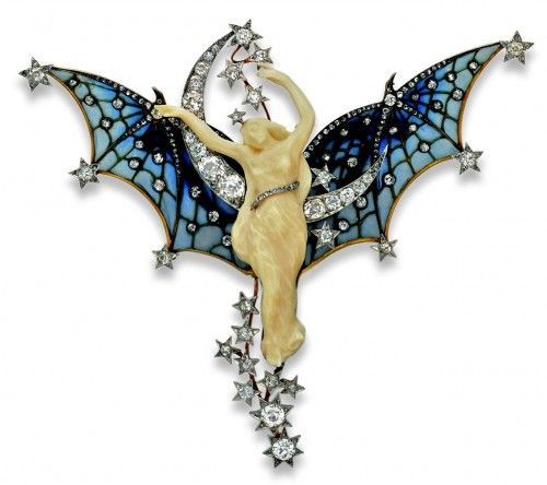 Art Nouveau Style — “Art Nouveau 'Belle de Nuit' brooch, circa 1900....