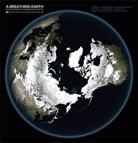 itscolossal:  The Earth’s Seasonal “Heartbeat” as Seen from Space