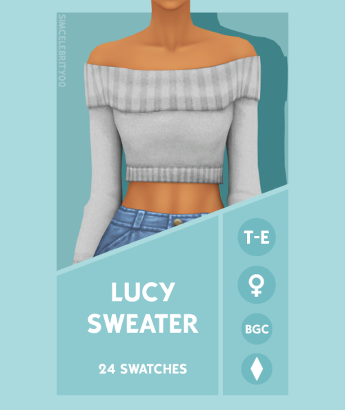  Lucy SweaterThis sweater is perfect for a nicer occasion your sims may be attending or even for a d