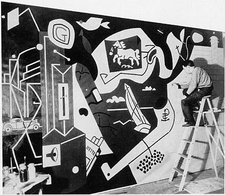 nobrashfestivity:Stuart Davis Mural “men without women”, radio city music hall