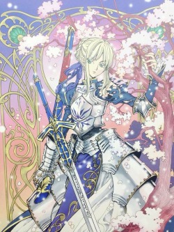 nemunemuda:  Clamp drew Saber for the 10th anniversary of Fate/Stay Night.