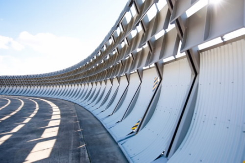 gashetka:  2010 | Qantas Blast Deflector Fence (Qantas Jet Base, Mascot, NSW, Australia) | Design by Alex Remennikov and Woolacotts Consulting Engineers | Source: 1 and 2