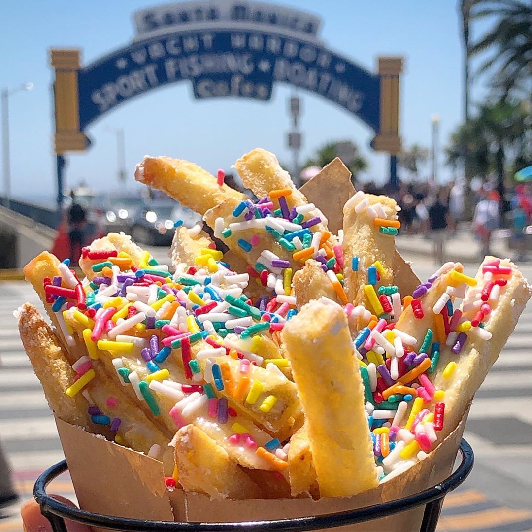 🌈🍟 Rainbow Fries - like a funnel cake in fry form, — L.A. Foodie