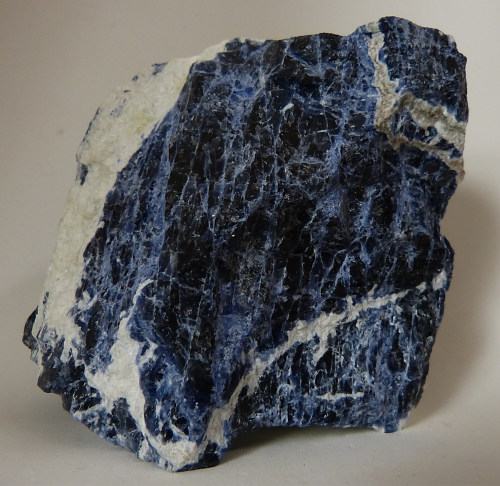rockon-ro:SODALITE (Na-Al Silicate Chloride) from Namibia, Africa. Deep blue massive sodalite with w