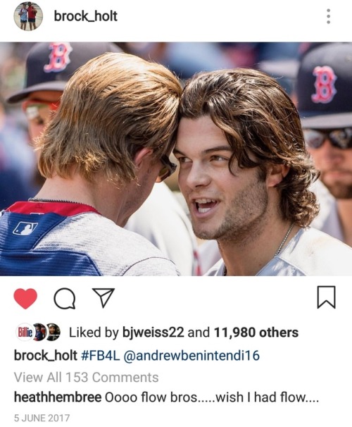 끝 : Brock Holt + Andrew Benintendi (#brockintendi) on