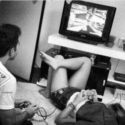 cutecouplesever:    When we play video games 
