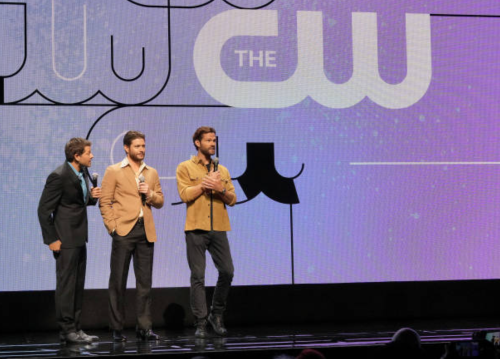 positivexcellence:Jared, Jensen &amp; Misha at the Cw Upfronts Lol. Misha: I&rsquo;m not pla