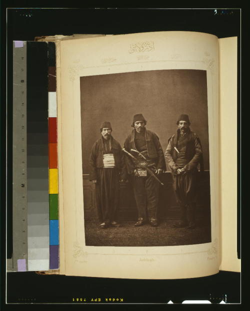 Studio portraits of models wearing traditional clothing from the Vilayet of Adrianople (now Edirne P