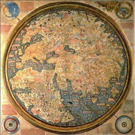 mica-universe:  Made by a Venetian monk, this Mappa Mundi, or cloth of the world,