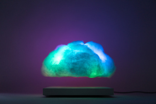 itscolossal:  Floating Cloud: An Electromagnetic Cloud That Hovers on Your Desktop by Richard Clarkson