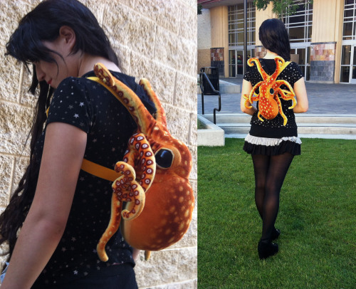 morbidfashion:  meliad:  Hi guys, I made myself an octopus backpack :)  Holy shit, this is cute. 