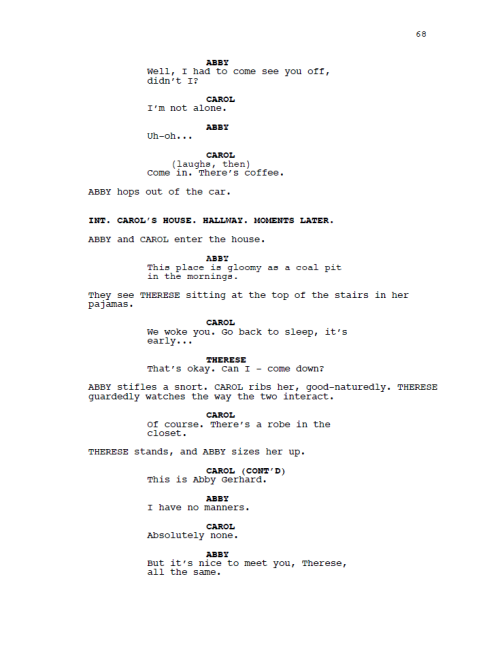 beneath-jersey-horror: The deleted scene between Abby and Therese just before Therese and Carol take