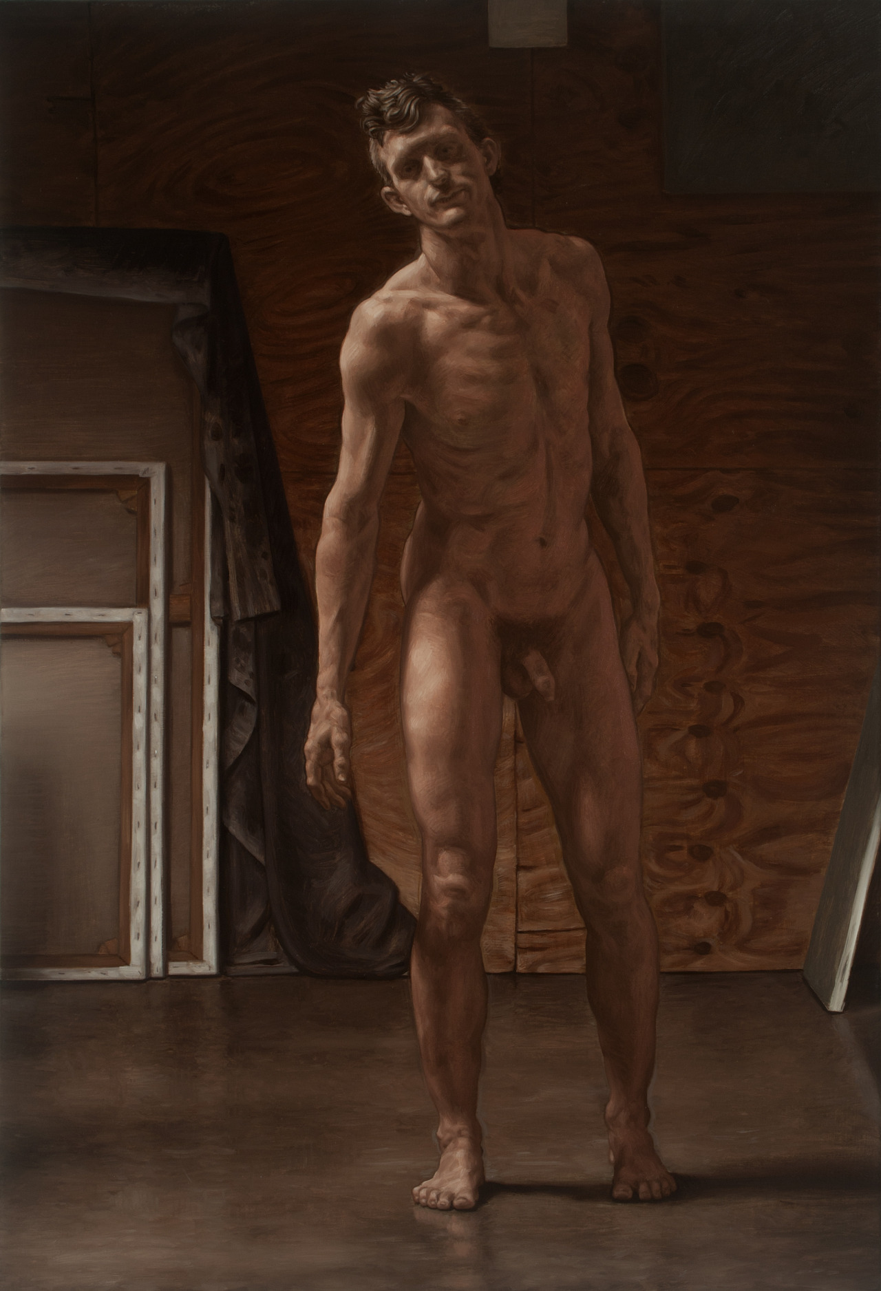 marcuswillsart:  man, walking I 2012 oil and tempera on linen 60 x 40 cm