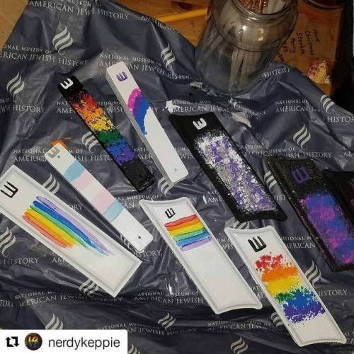 #Repost @nerdykeppie (@get_repost)・・・Just finished painting the first batch of #pride #mezuzah cases