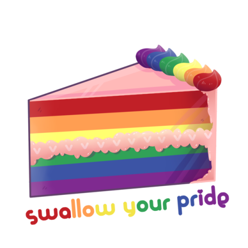 darkmagic-sweetheart: I have $1 buttons and stickers available of these LGBT+ cake designs on sale f