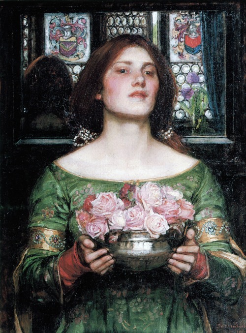 Gather Ye Rosebuds While Ye May (1908), by J.W. Waterhouse The title is drawn from a famous poem wri