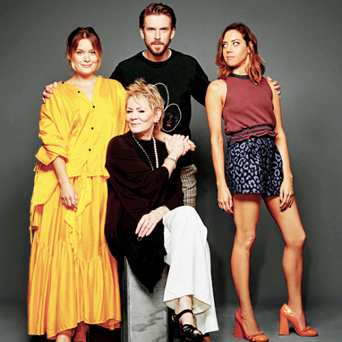 fuckyesmarvel:Dan, Stevens, Aubrey Plaza, Rachel Keller, Amber Midthunder, Jean Smart, Bill Irwin an