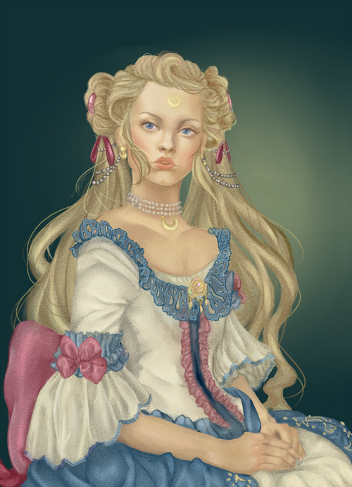 jae-jae-hime:Lady Moon.Just a renaissance/rococo study using sailor moon