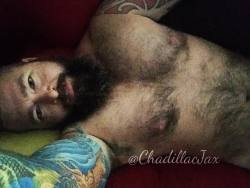 chadillacjax:  G'murnin y'all #tattoo #gay #beardlife #beardedgay #single #musclebear #goodmorningpost #hairychest