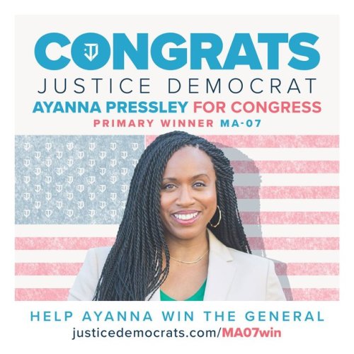 justicedemocrats: In the biggest congressional upset since Alexandria Ocasio Cortez won in New York,