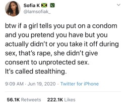 butch-with-a-tortoise-deactivat:feministism:It’s also a form of reproductive abuse. Damaging, hiding, or tampering someone’s contraceptives in order to trick or force them into getting pregnant Or to prevent them from it behind their back is abuse Consent