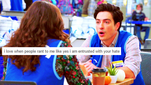 elizabthturner:  Superstore + tumblr text posts [3/?]~ Jonah & Amy edition