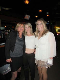 pantyhs69:Me on the right(in white top), my girlfriend in the middle, and a CD friend on the left. What a night!!!!