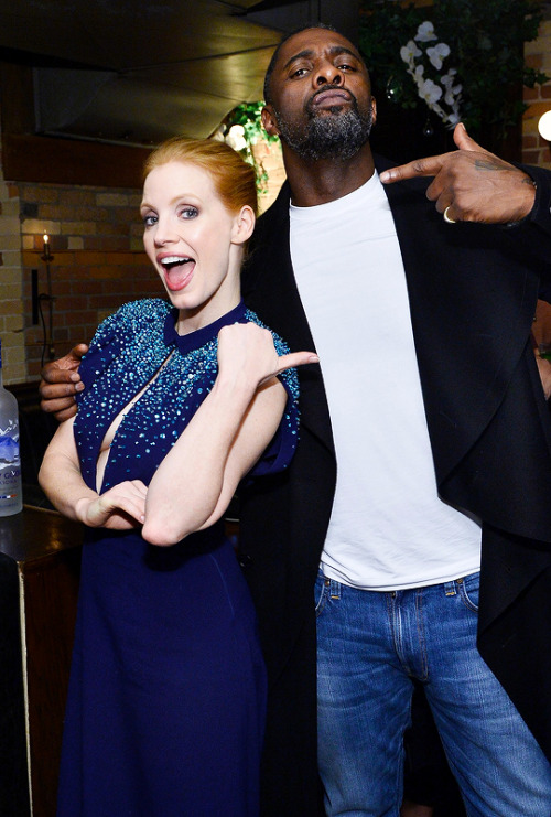 jessicachastainsource: Jessica Chastain and Idris Elba attend ‘Molly’s Game’ premi
